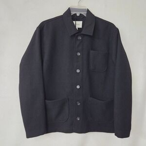 Method Soho Luxe Hybrid Overshirt Men M‎ Black Remy Wool Blend Chore Jacket New